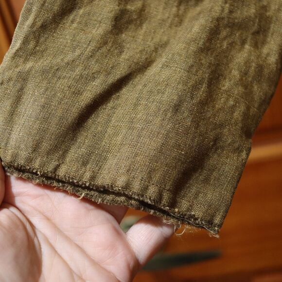 Ellen Tracy Vintage Brown Linen Button Down Boho Blouse 100% Linen 14 - Picture 4 of 12